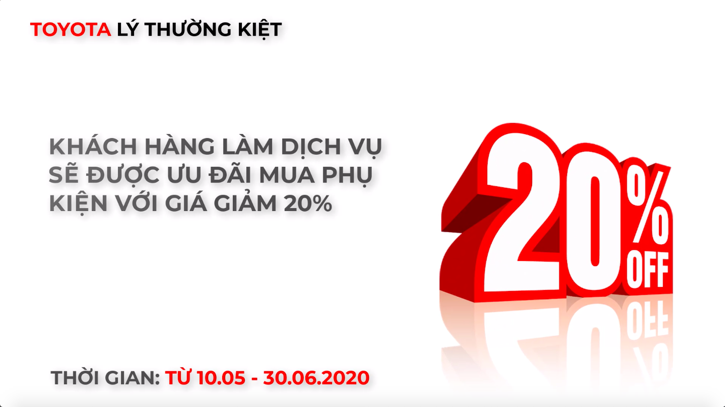 You are currently viewing Giảm 20 – 30% giá phụ kiện dành cho khách hàng sử dụng dịch vụ tại Toyota Lý Thường Kiệt