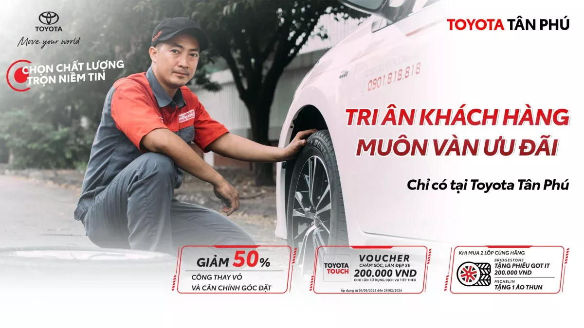 Read More About The Article Khuyến Mãi Thay Lốp Xe Tại Toyota Tân Phú Tháng 08/2023