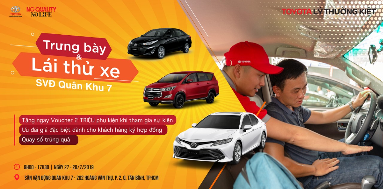 You are currently viewing Sự kiện trưng bày và lái thử xe Toyota tại SVĐ Quân Khu 7 ngày 27, 28 /07/2019