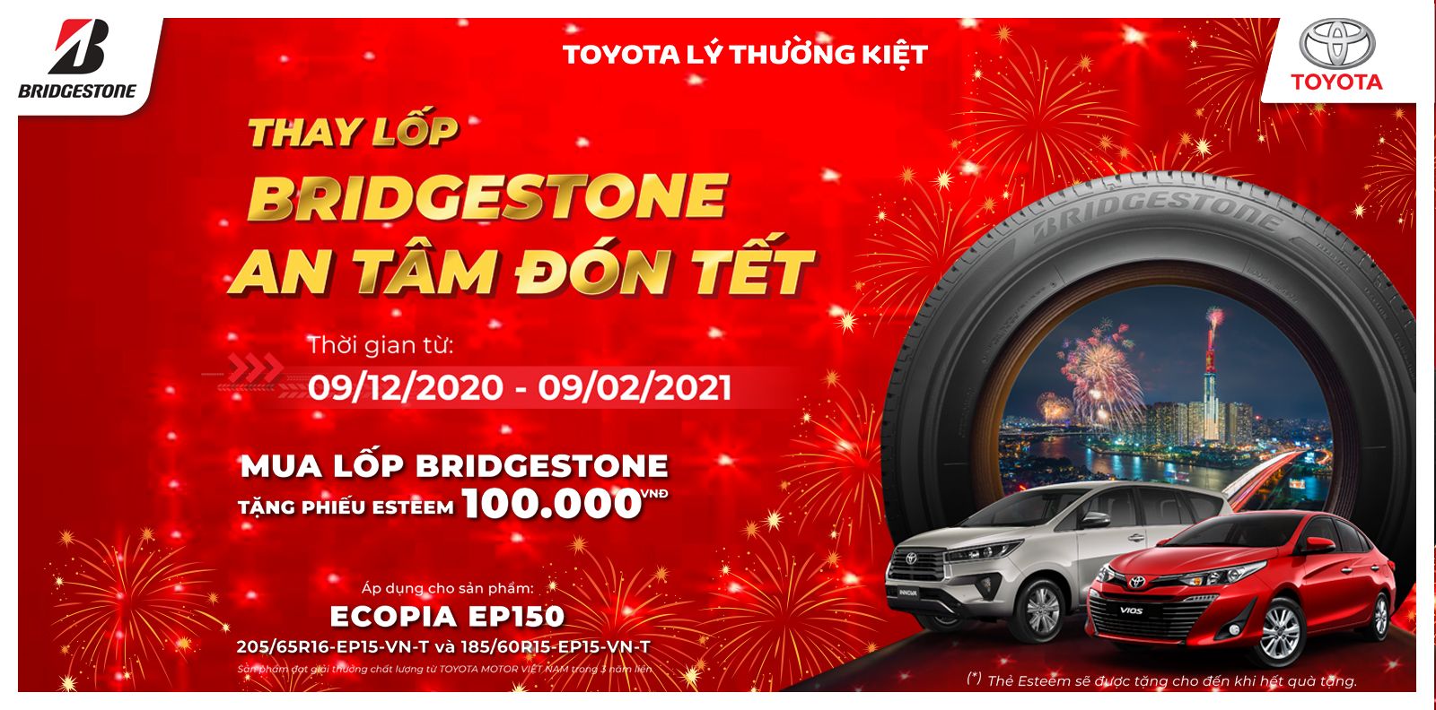 You are currently viewing [ Tặng phiếu Esteem ] Thay lốp cuối năm, an tâm đón Tết cùng xe Toyota
