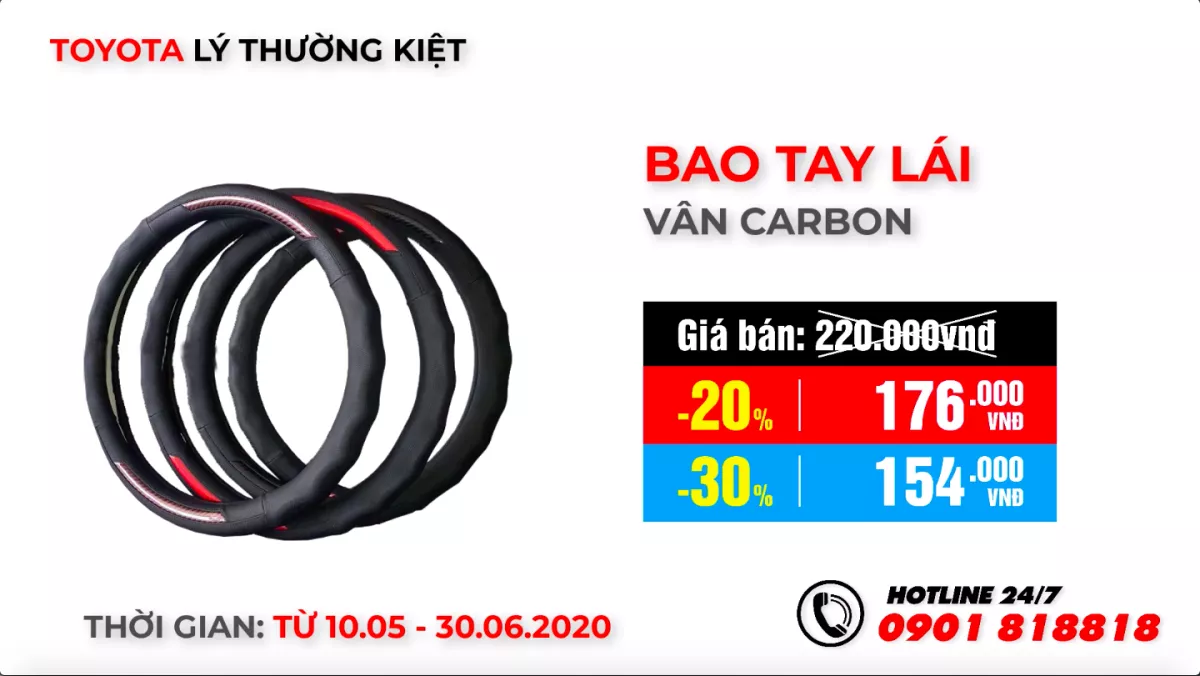 Giảm 20 – 30% Giá Phụ Kiện Dành Cho Khách Hàng Sử Dụng Dịch Vụ Tại Toyota Lý Thường Kiệt