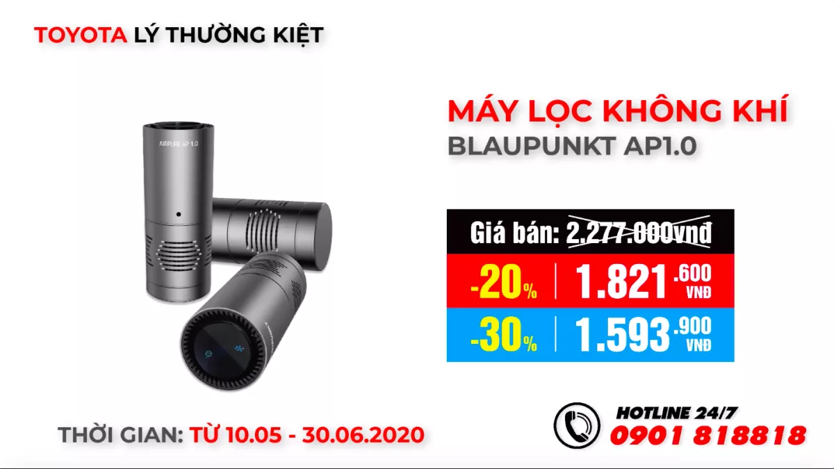 Giảm 20 – 30% Giá Phụ Kiện Dành Cho Khách Hàng Sử Dụng Dịch Vụ Tại Toyota Lý Thường Kiệt