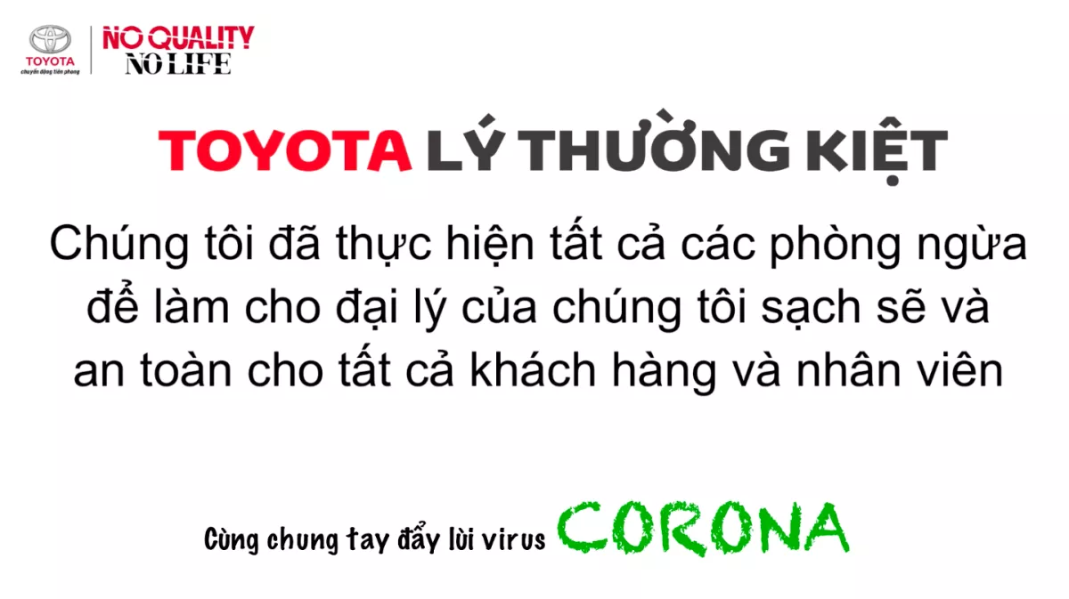 Cùng Xe Toyota Chống Dịch Corona: Toyota Lý Thường Kiệt Chủ Động Phòng Chống Dịch Bệnh Covid-19 Bảo Vệ An Toàn Cho Khách Hàng