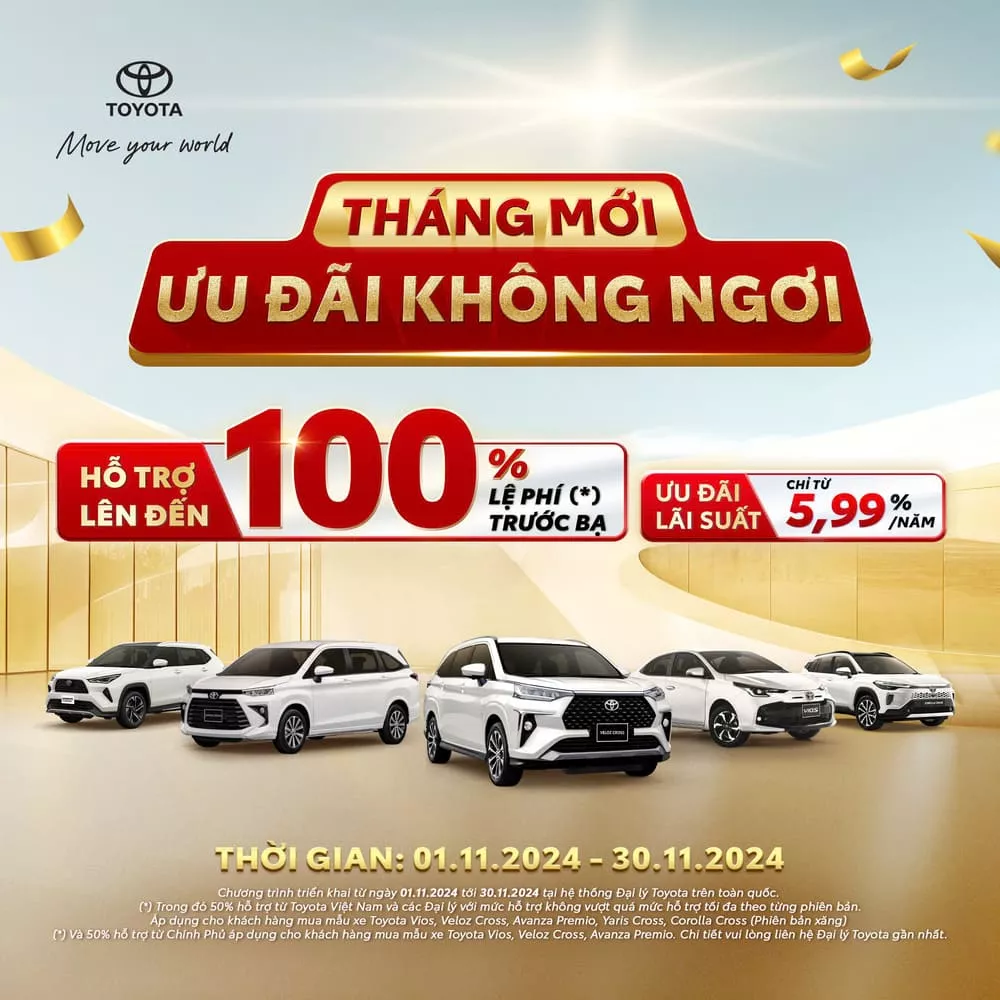 Khuyến Mãi 100% Trước Bạ Toyota Tân Phú