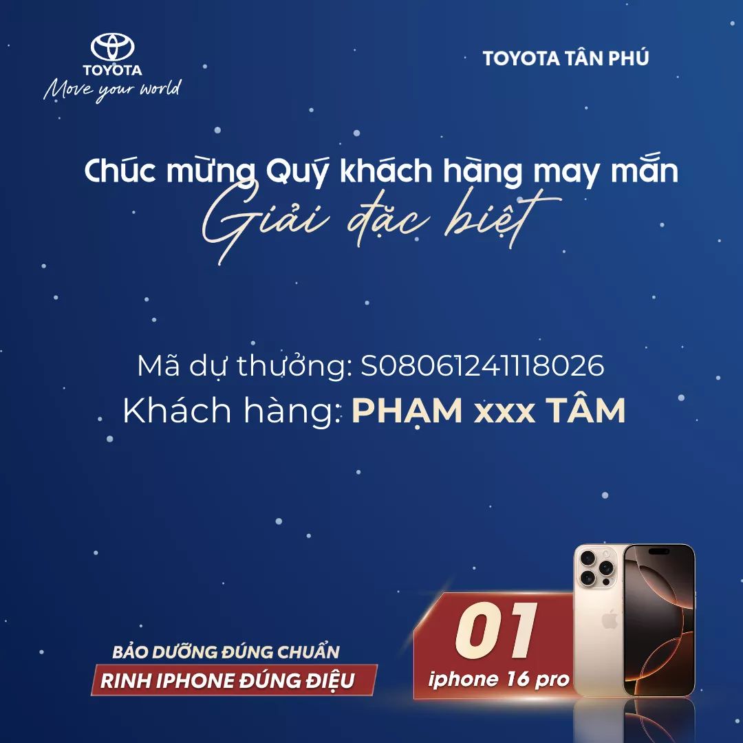 Công Bố Danh Sách Khách Hàng Trúng Thưởng Chương Trình &Quot;Bảo Dưỡng Đúng Chuẩn - Rinh Iphone Đúng Điệu&Quot;