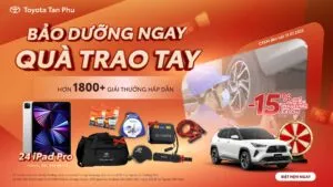 Read More About The Article 💥 Bảo Dưỡng Xe Nhận Quà To Tại Toyota Tân Phú – Cơ Hội Sở Hữu Ipad Pro & Hàng Trăm Quà Tặng Hấp Dẫn 💥
