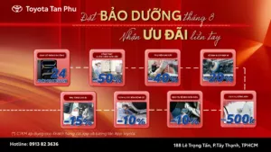 Read More About The Article Ưu Đãi Dịch Vụ Bảo Dưỡng Tháng 08 Tại Toyota Tân Phú