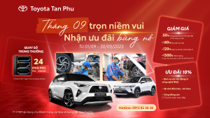 Read More About The Article Tháng 09 | Ưu Đãi Dịch Vụ – Chăm Xe Tiết Kiệm Tại Toyota Tân Phú