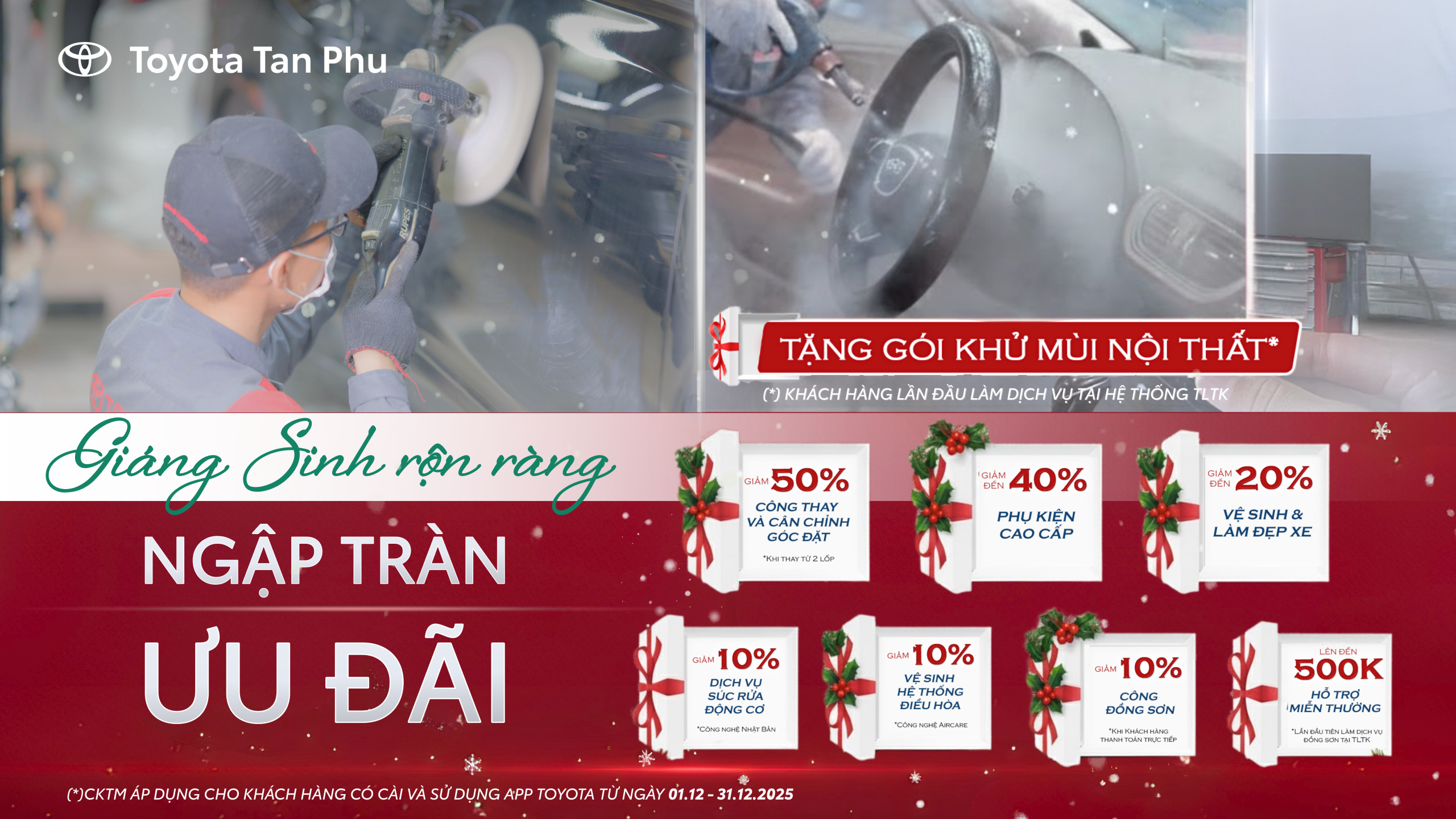 Ưu Đãi Giáng Sinh Tháng 12/2025 – Giảm Đến 50% Dịch Vụ Tại Toyota Tân Phú