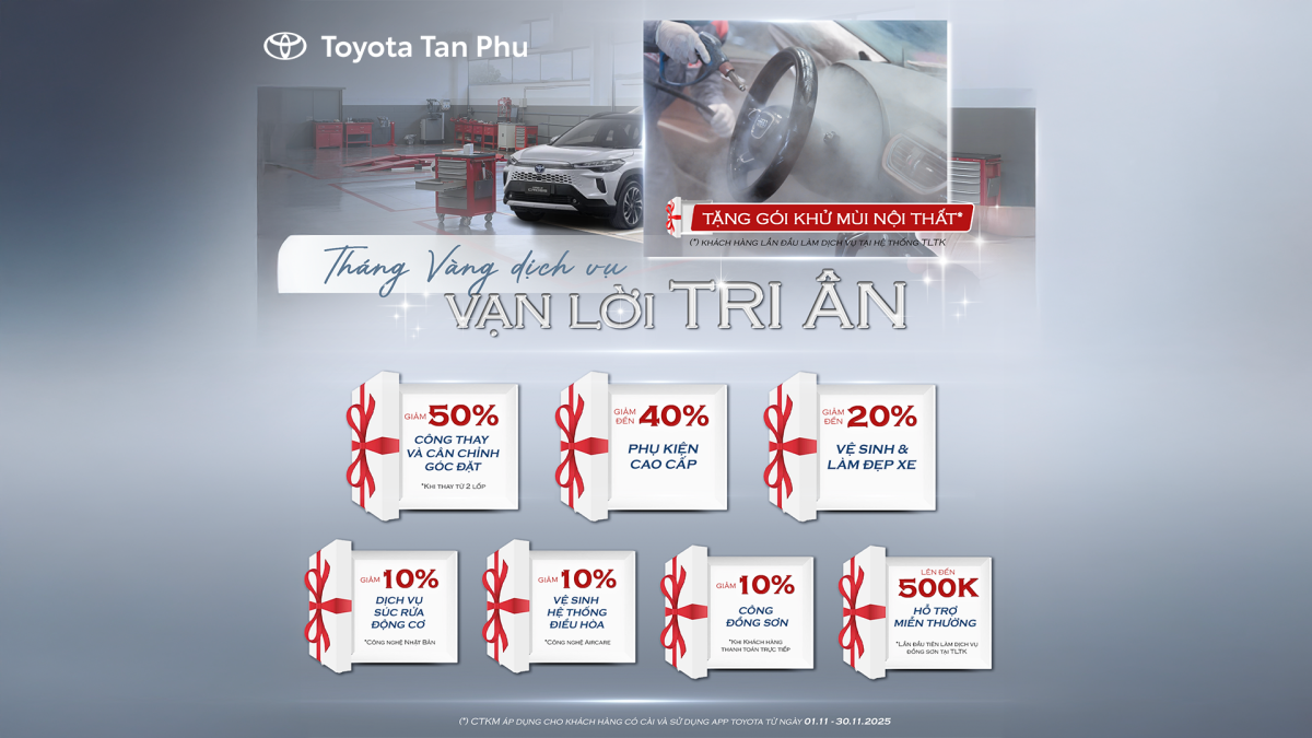 Ưu đãi bảo dưỡng Toyota
