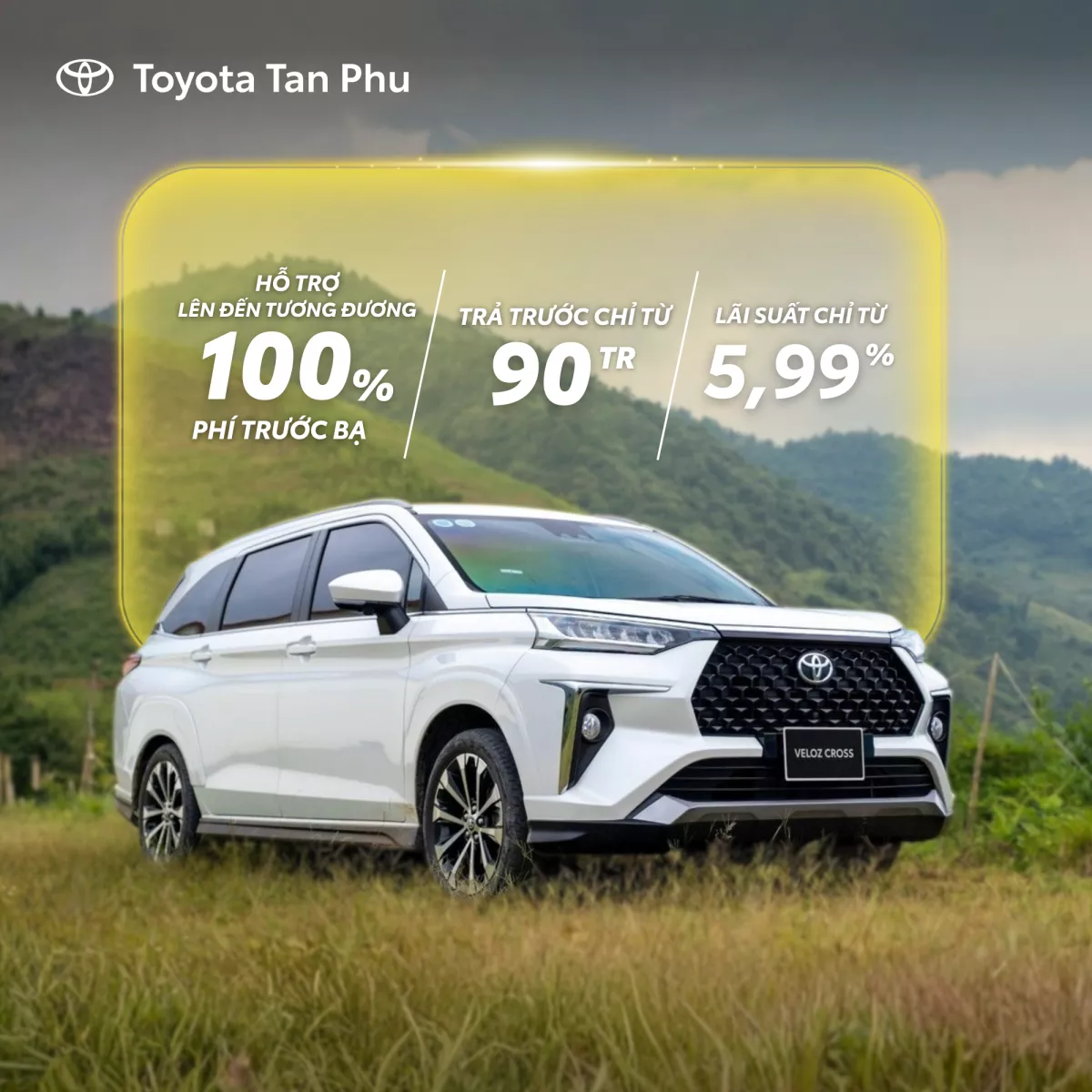 Ưu Đãi Toyota Veloz Cross 2026: Tặng 100% Trước Bạ | Trả Trước 0Đ 2 Ưu Đãi Toyota Veloz Cross Kèm Khuyến Mãi